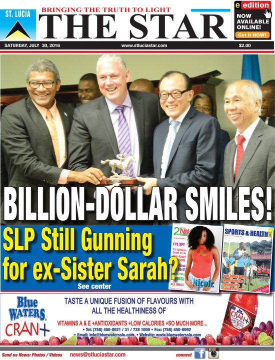 The St Lucia STAR Newspaper For Saturday July 30th 2016 The St   Sat Page 01 4 550x721 